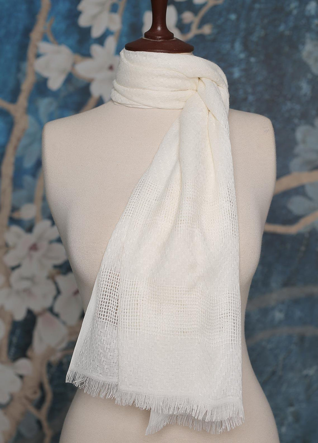 Sanaulla Exclusive Range    Scarves D-01 Cream - Ladies Scarves