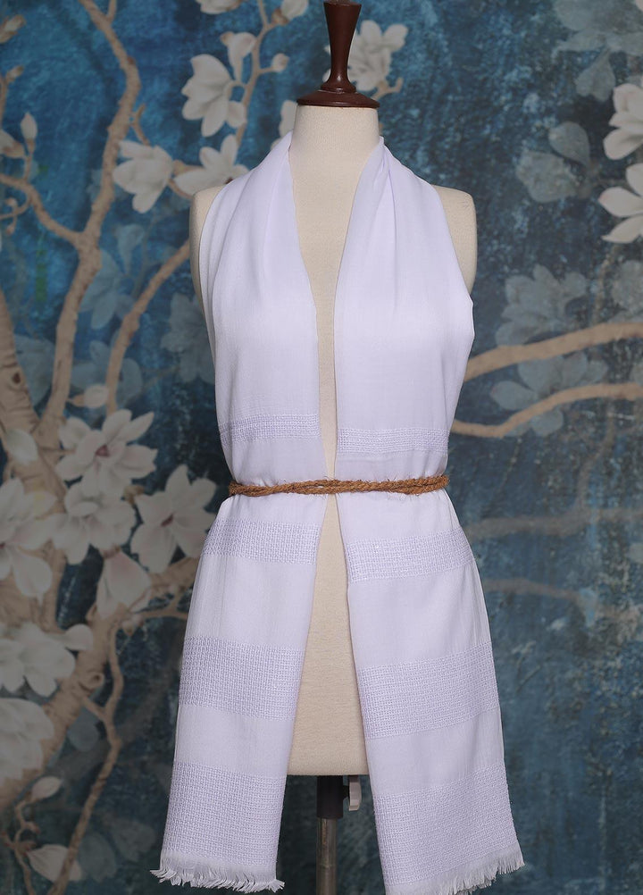 Sanaulla Exclusive Range    Scarves D-02 White - Ladies Scarves