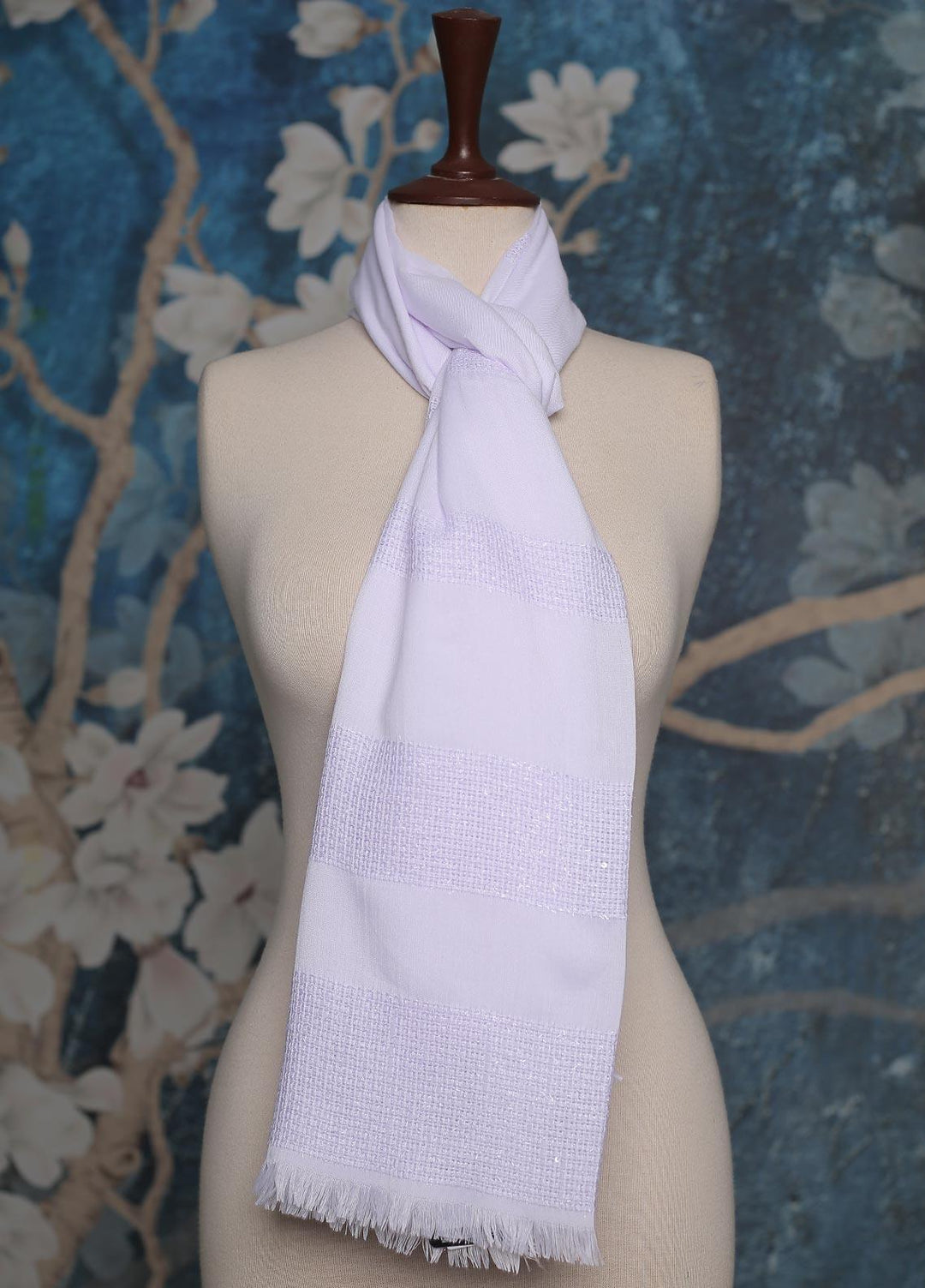 Sanaulla Exclusive Range    Scarves D-02 White - Ladies Scarves