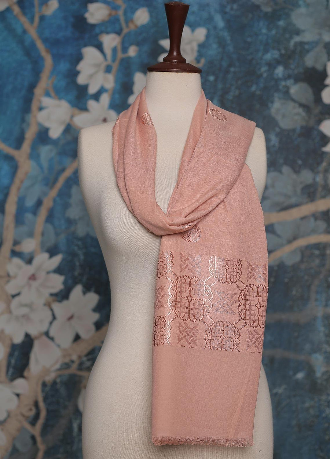 Sanaulla Exclusive Range    Scarves D-05 Peach - Ladies Scarves