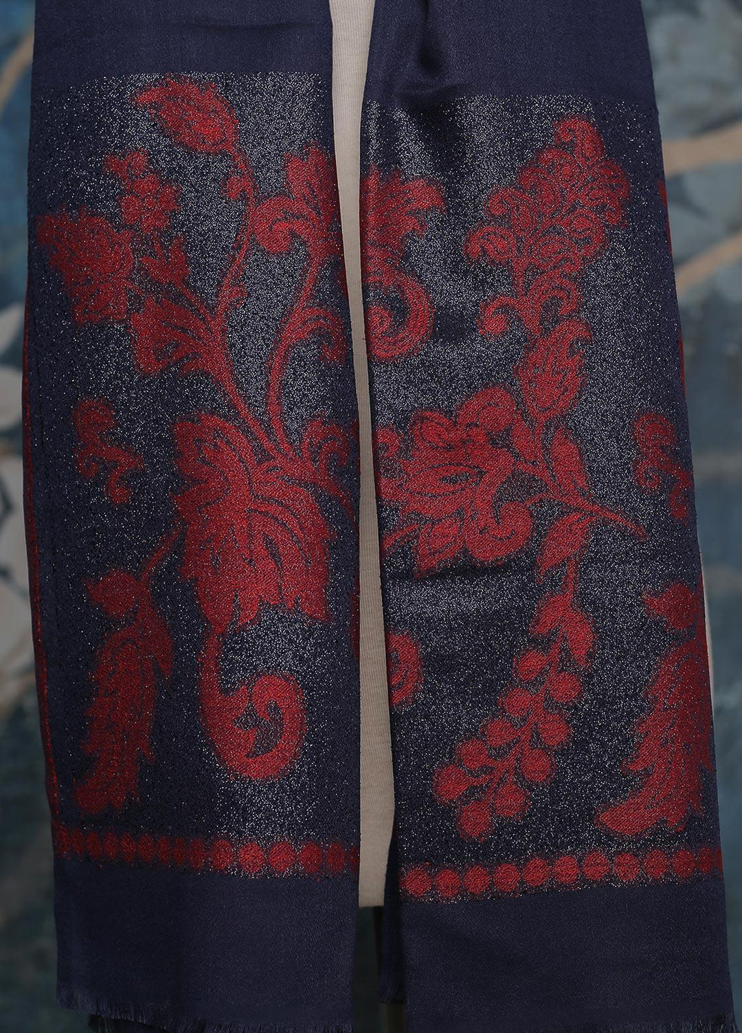 Sanaulla Exclusive Range    Scarves D-16 Blue - Ladies Scarves