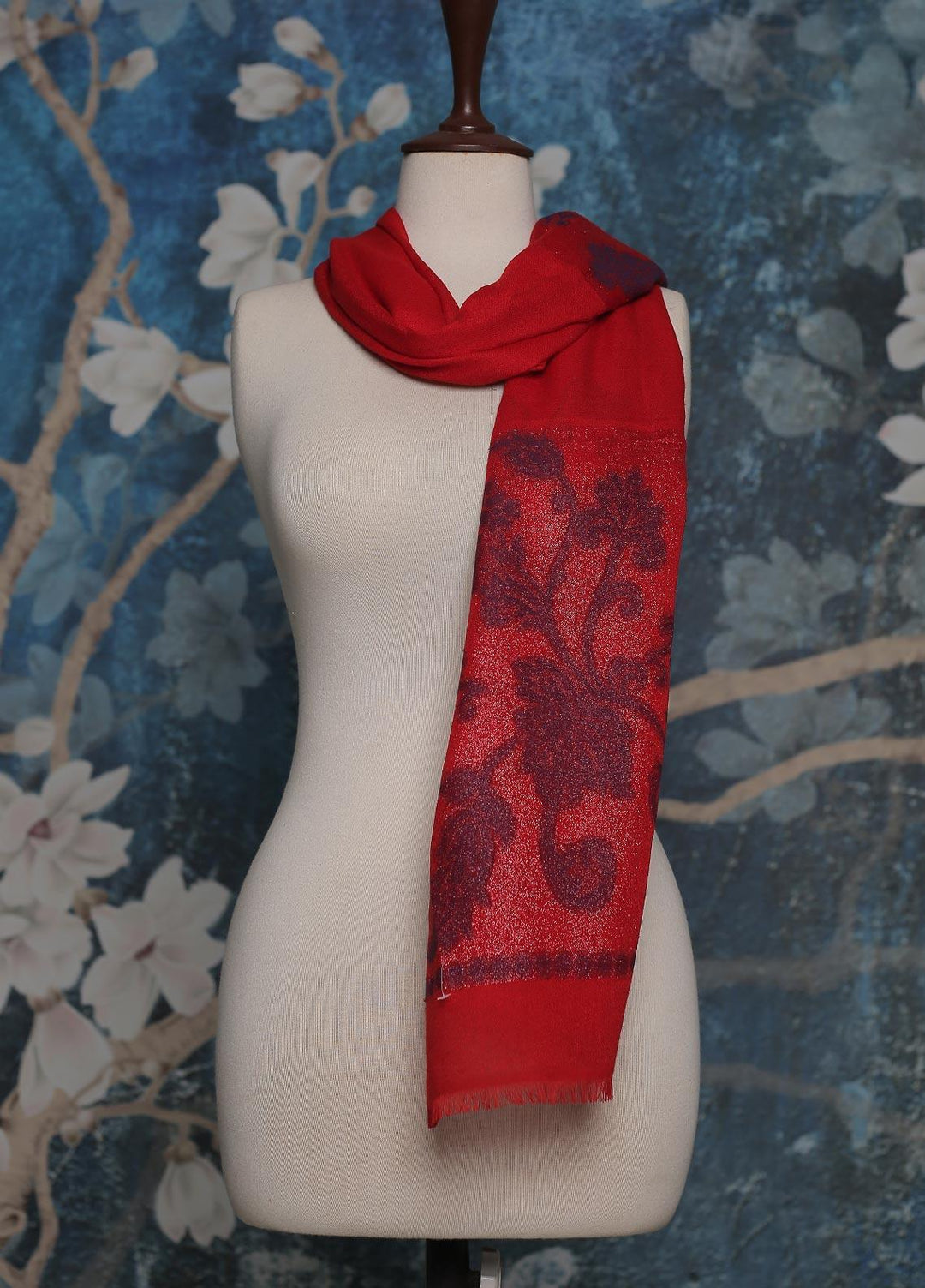 Sanaulla Exclusive Range    Scarves D-16 Red - Ladies Scarves