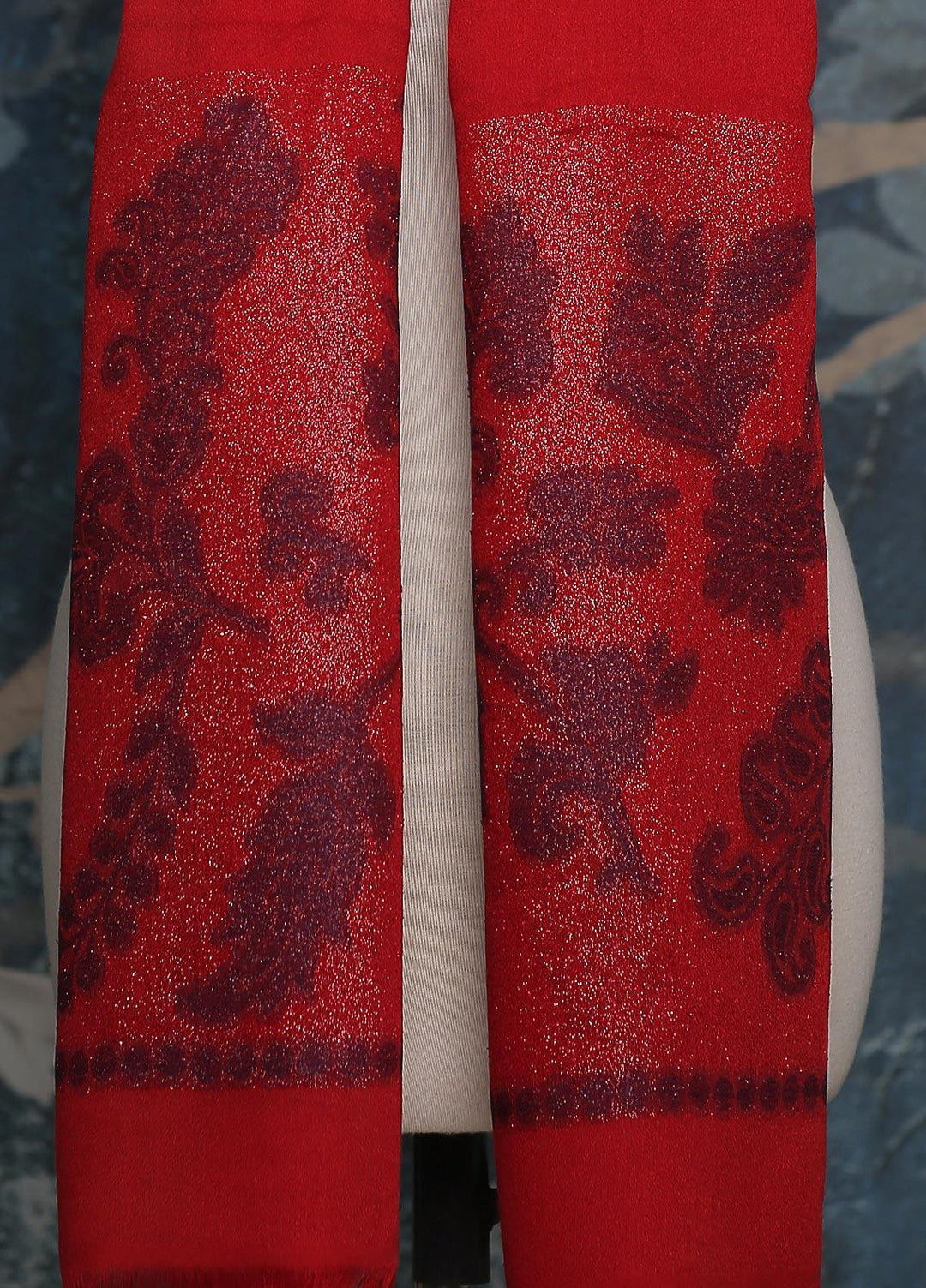 Sanaulla Exclusive Range    Scarves D-16 Red - Ladies Scarves