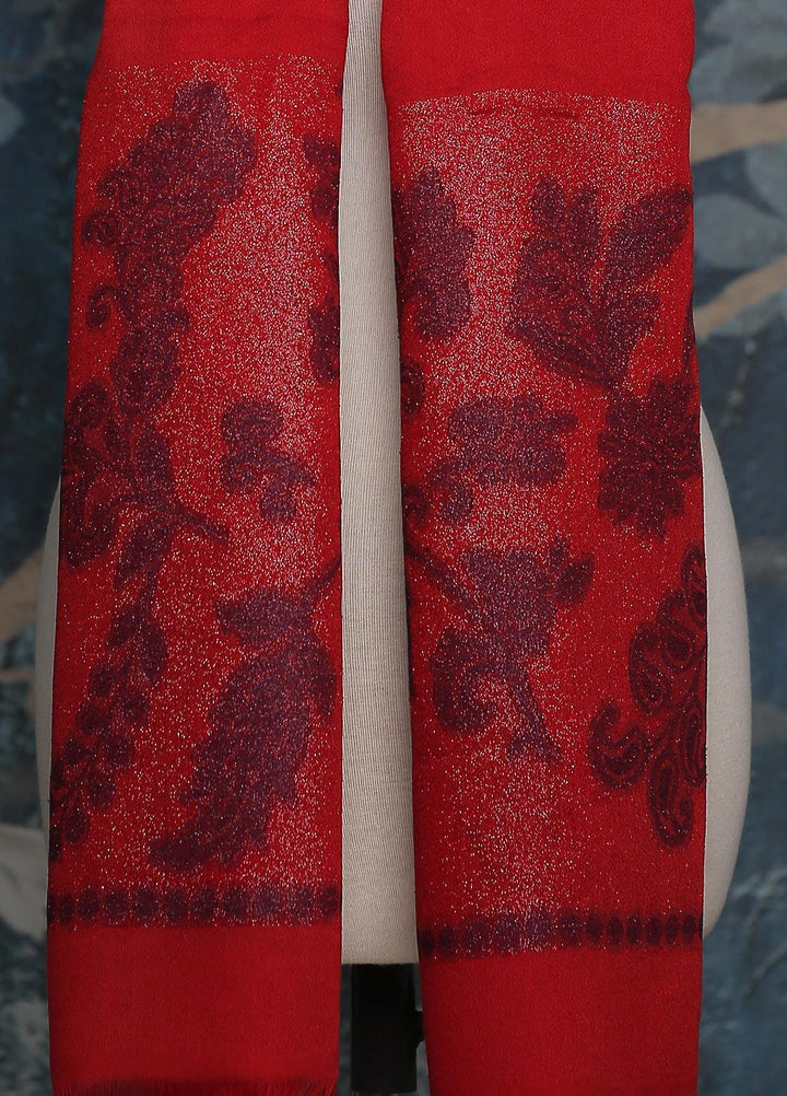 Sanaulla Exclusive Range    Scarves D-16 Red - Ladies Scarves