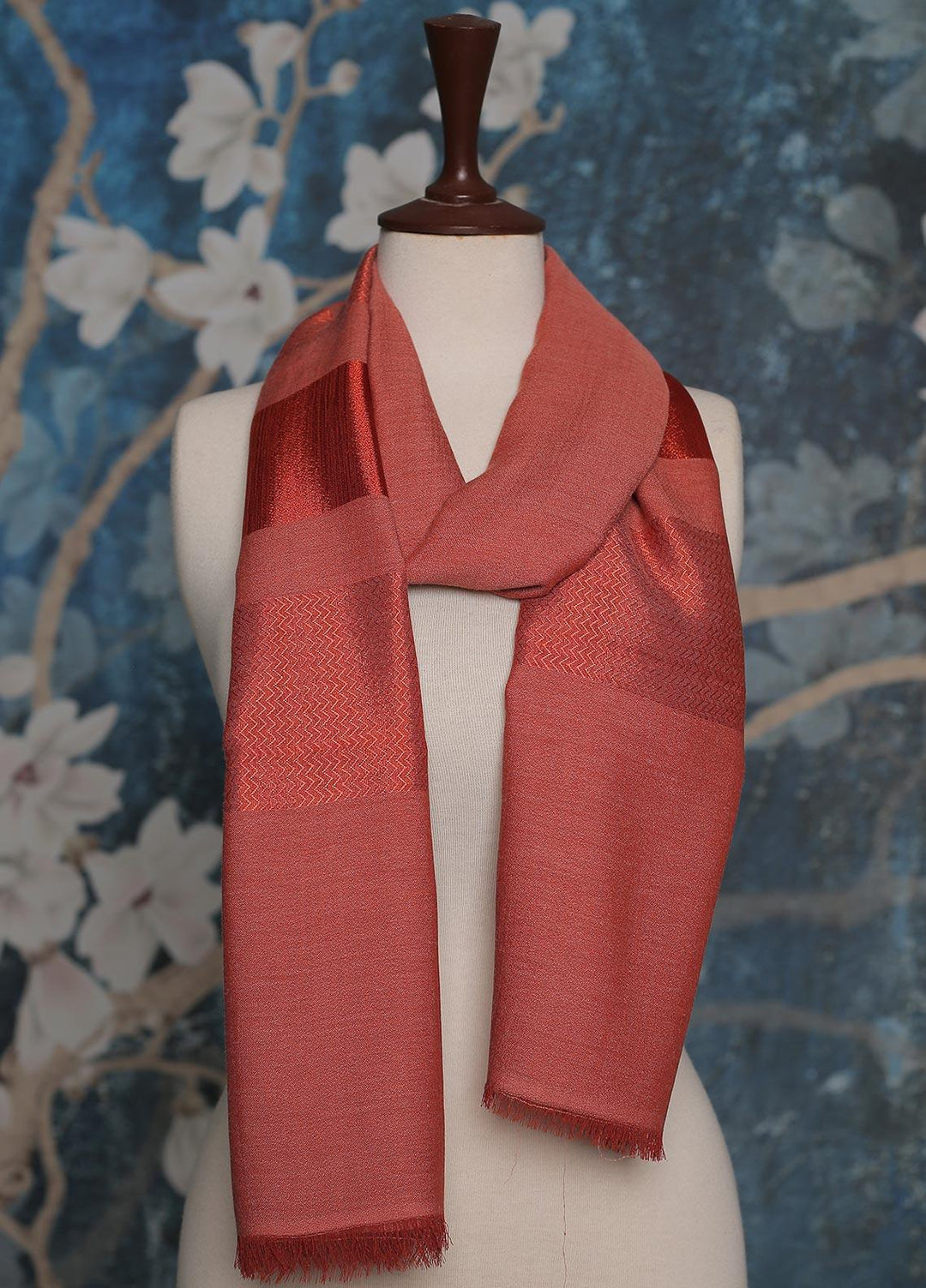 Sanaulla Exclusive Range    Scarves D-17 Rust - Ladies Scarves