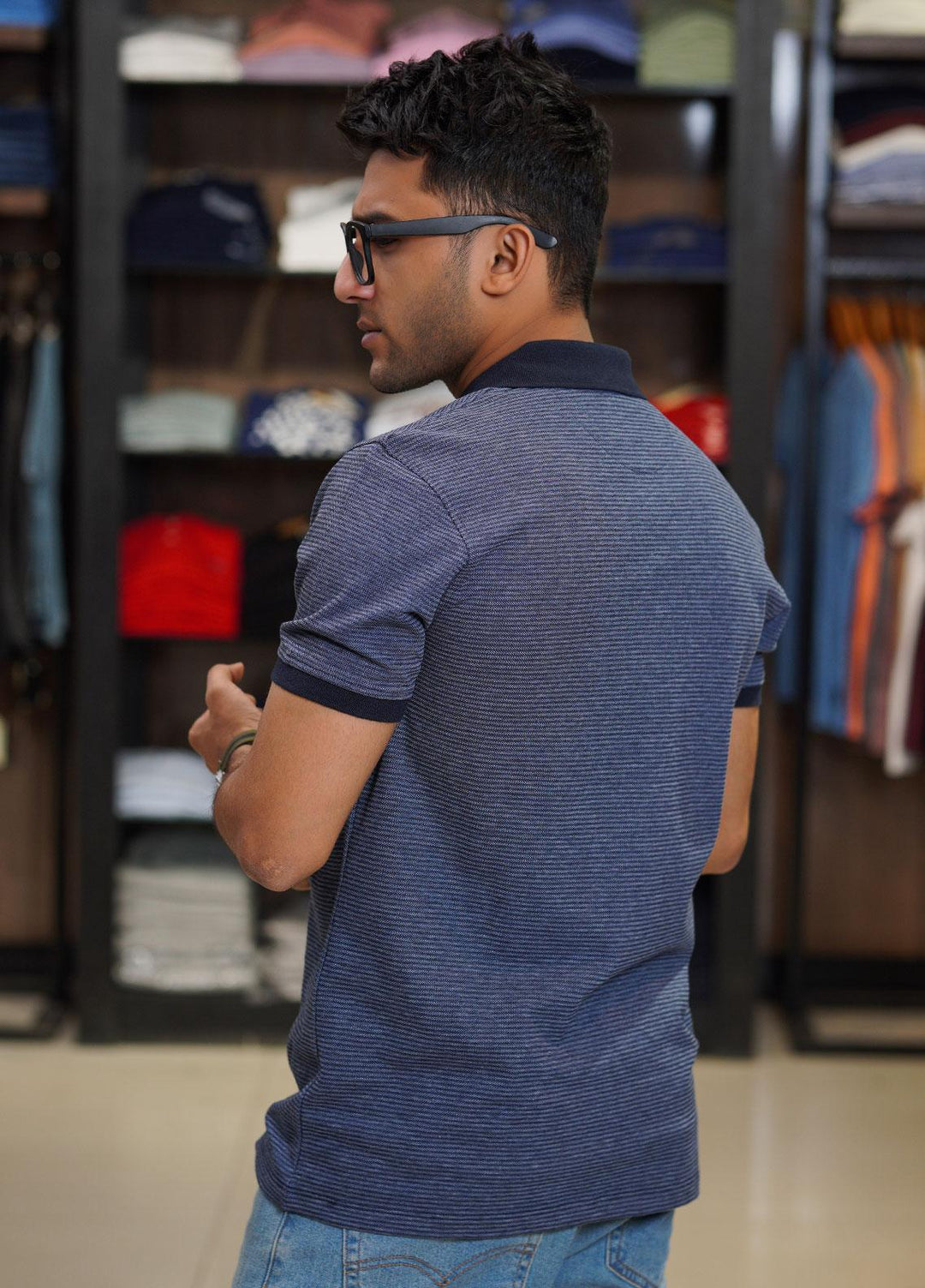 Sanaulla Exclusive Range Cotton Polo for Men - D-1219 Blue