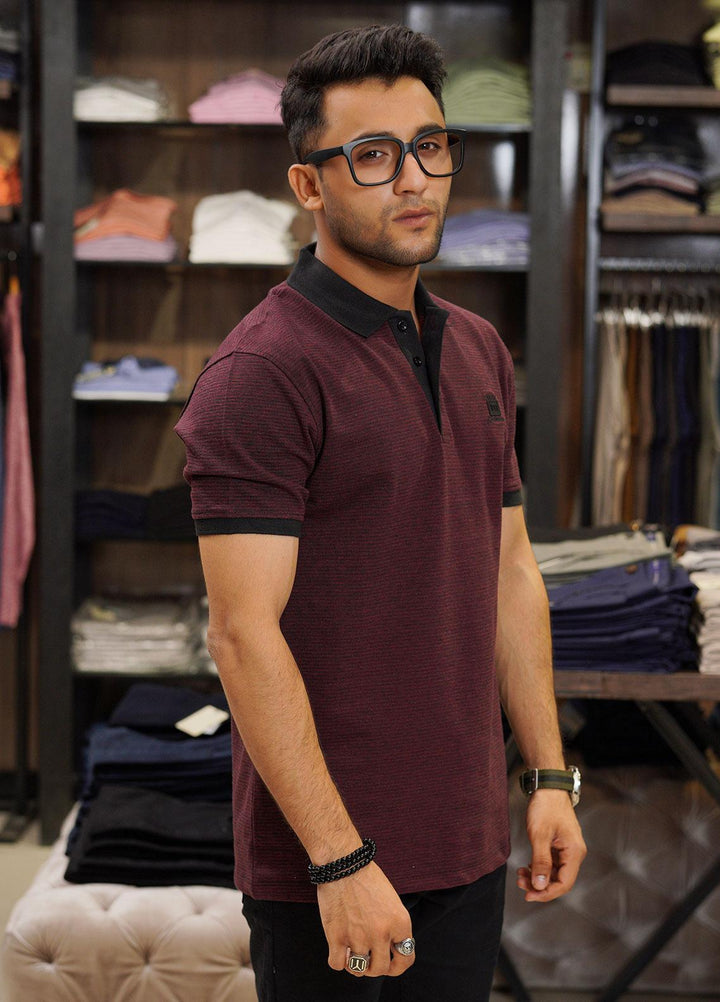 Sanaulla Exclusive Range Cotton Polo for Men - D-1219 Maroon