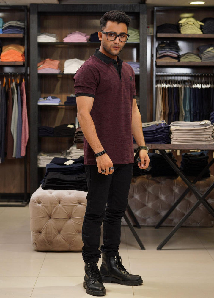 Sanaulla Exclusive Range Cotton Polo for Men - D-1219 Maroon