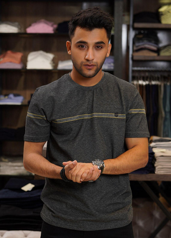 Sanaulla Exclusive Range Cotton Polo for Men - D-1298 Dark Grey