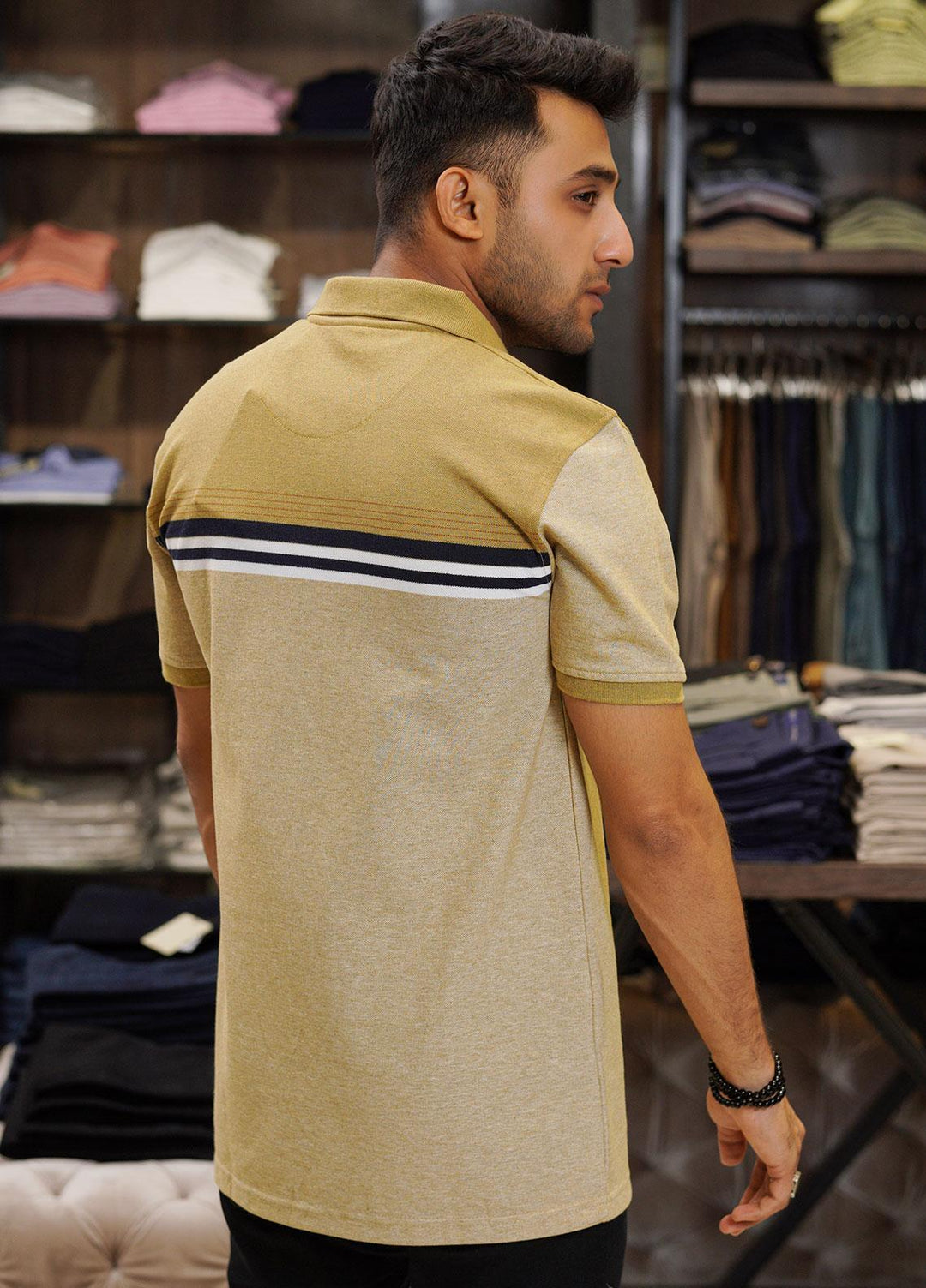 Sanaulla Exclusive Range Cotton Polo for Men - D-1739 Fawn