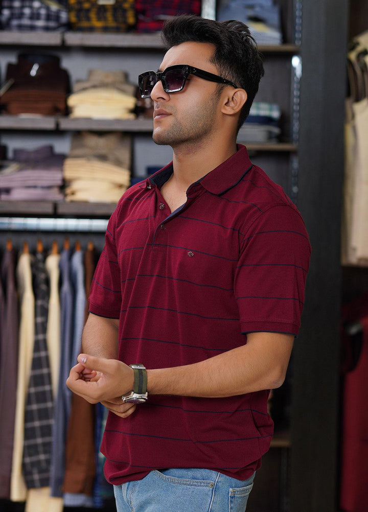 Sanaulla Exclusive Range Cotton Polo for Men - D-3204 Maroon
