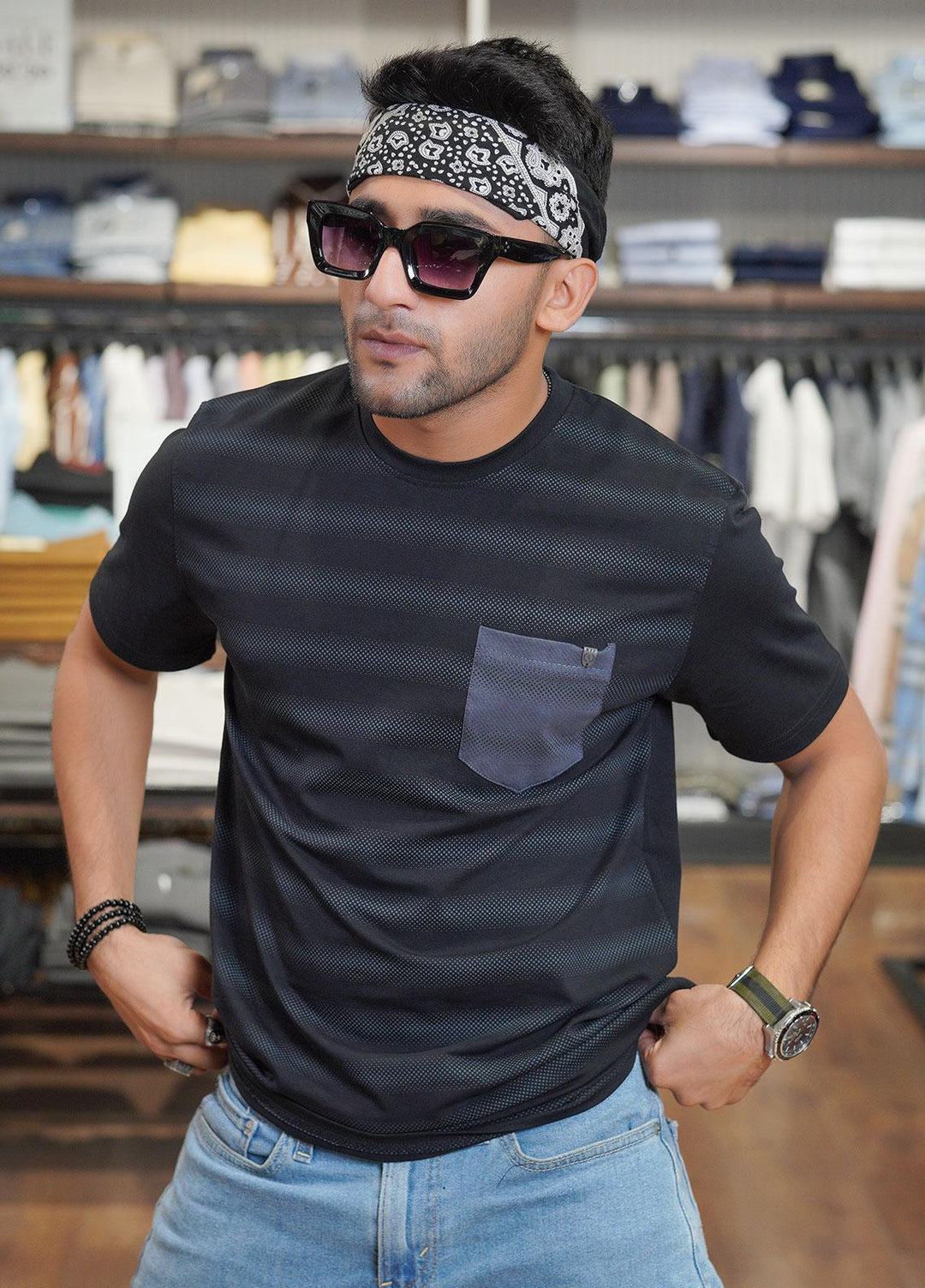 Sanaulla Exclusive Range Polo for Men - D-6092 Black