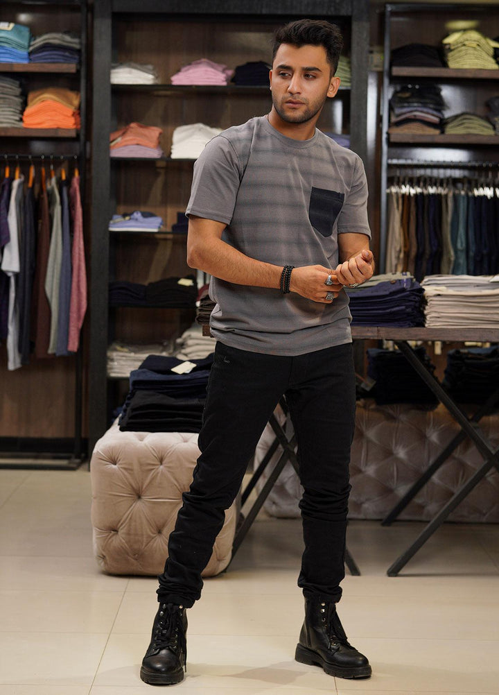 Sanaulla Exclusive Range Cotton Polo for Men - D-6092 Grey