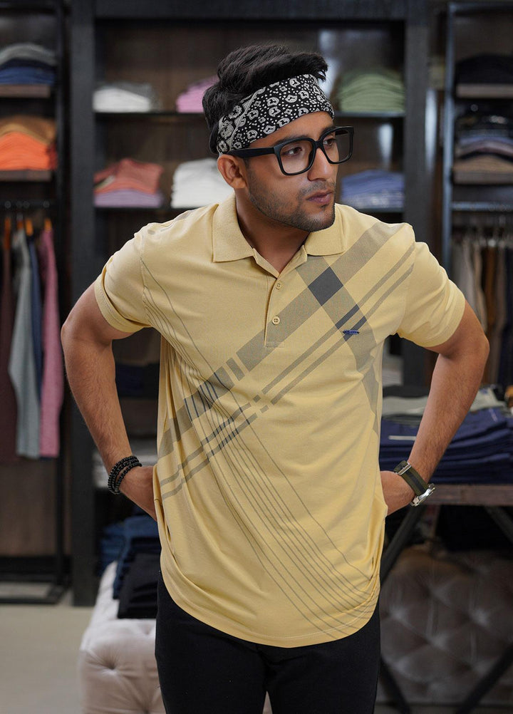 Sanaulla Exclusive Range Cotton Polo for Men - D-6102 Fawn