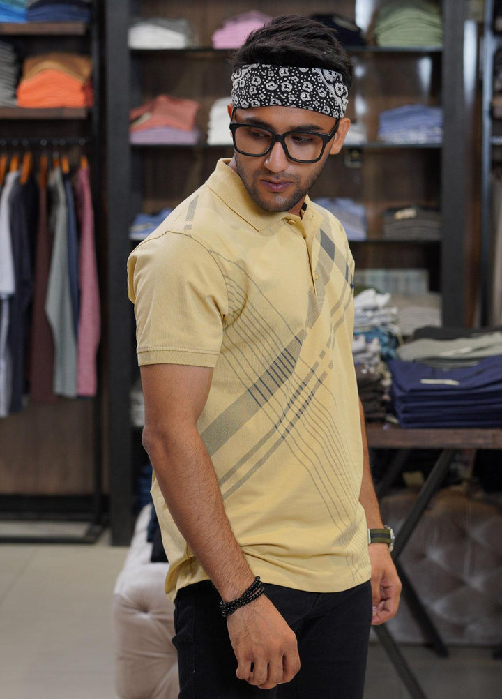 Sanaulla Exclusive Range Cotton Polo for Men - D-6102 Fawn