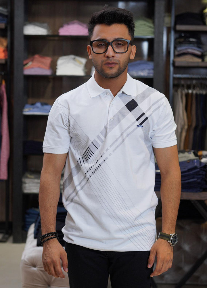 Sanaulla Exclusive Range Cotton Polo for Men - D-6102 White