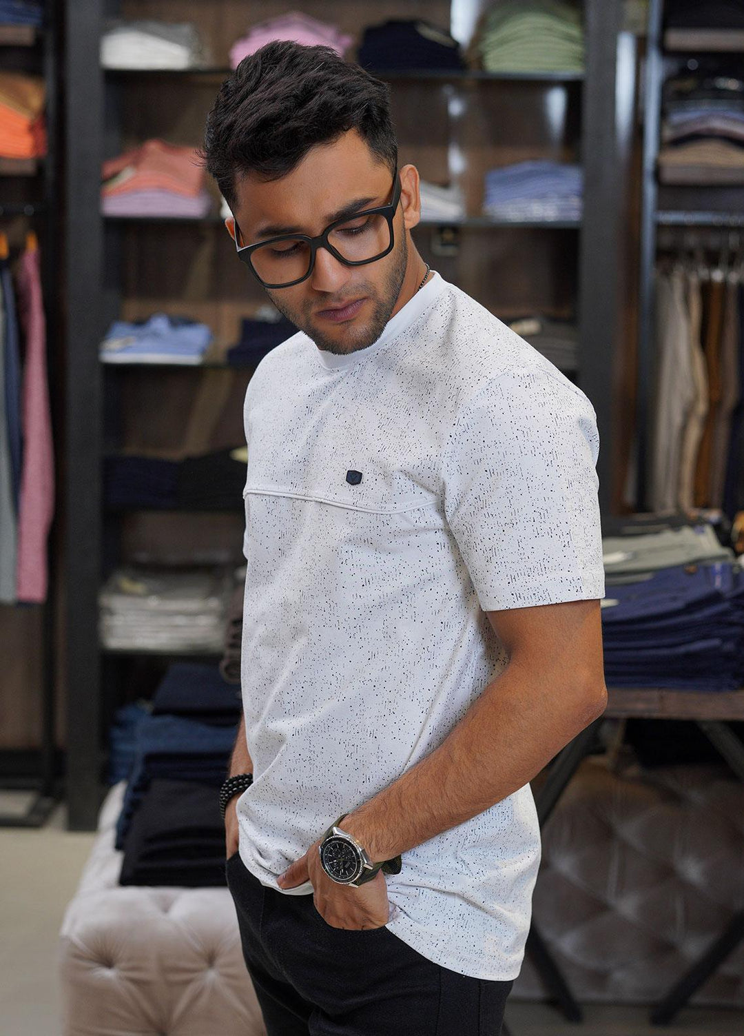 Sanaulla Exclusive Range Cotton Polo for Men - D-6107 White