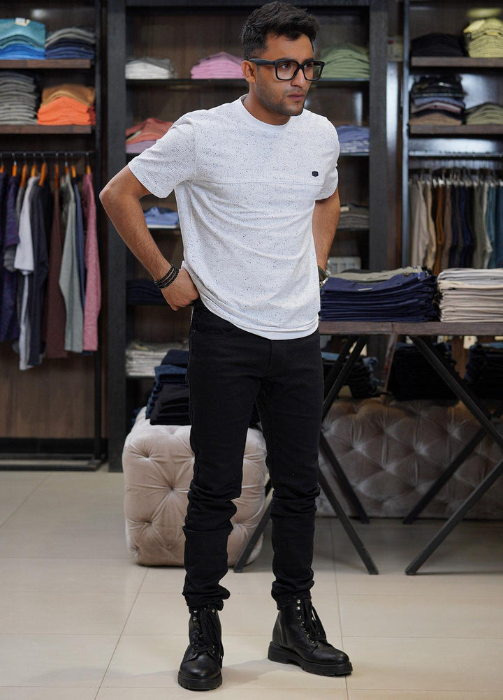 Sanaulla Exclusive Range Cotton Polo for Men - D-6107 White