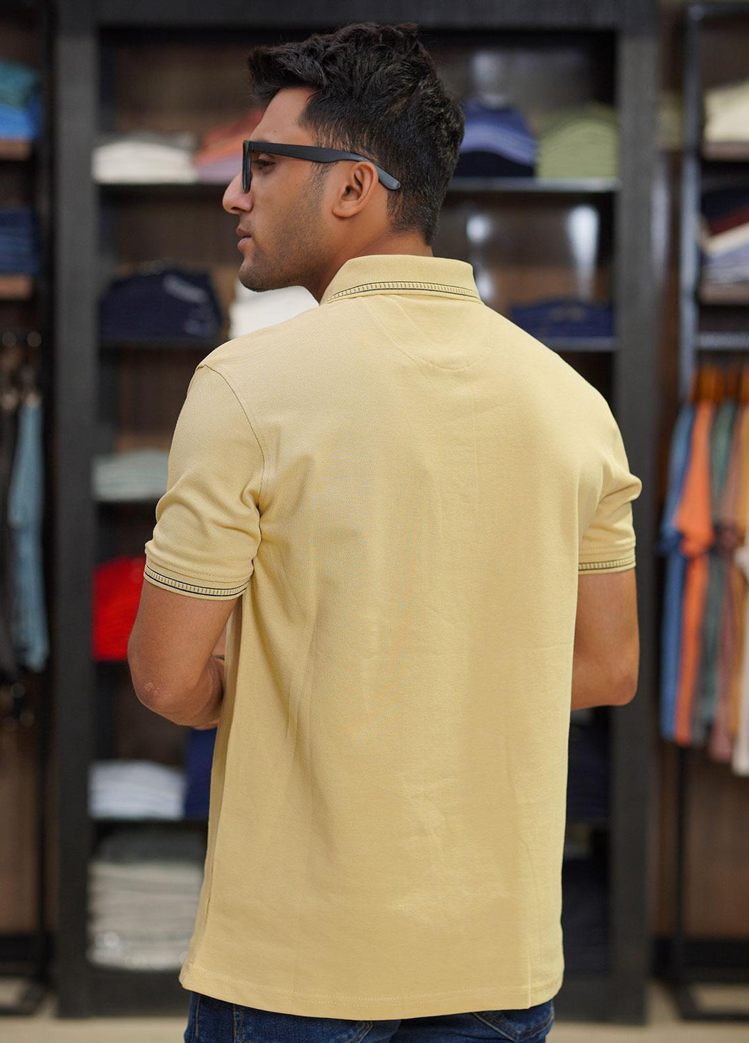 Sanaulla Exclusive Range Cotton Polo for Men - D-6169 Fawn