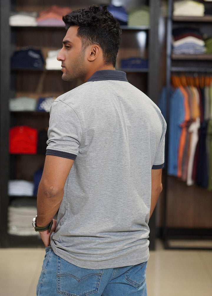 Sanaulla Exclusive Range Cotton Polo for Men - D-6173 Grey