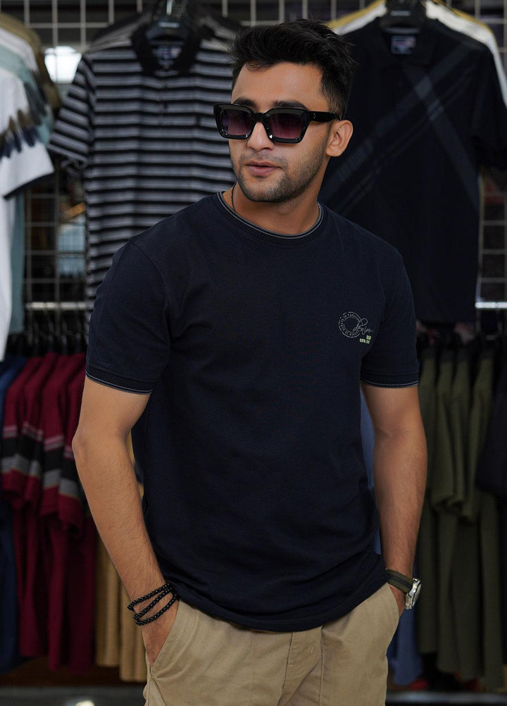 Sanaulla Exclusive Range Cotton Polo for Men - D-6238 Dark Blue