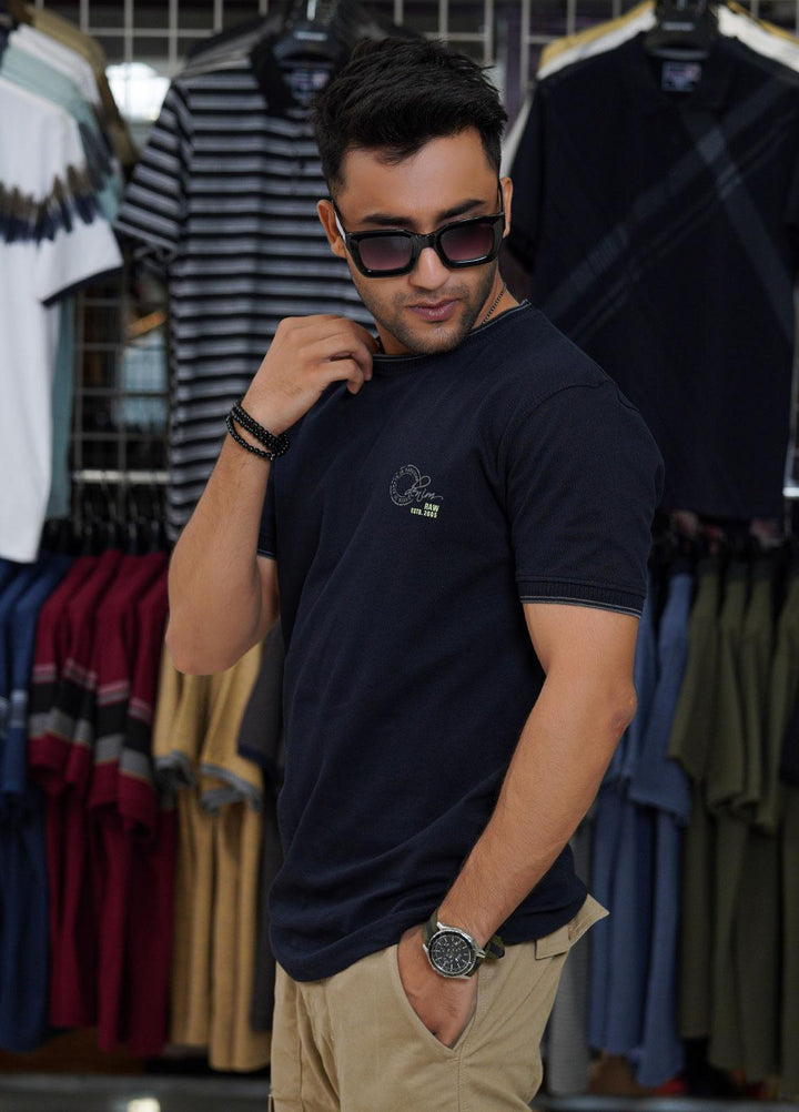 Sanaulla Exclusive Range Cotton Polo for Men - D-6238 Dark Blue