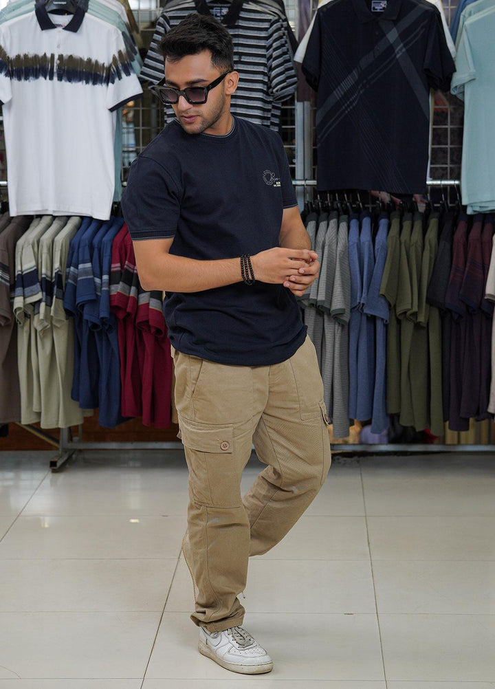 Sanaulla Exclusive Range Cotton Polo for Men - D-6238 Dark Blue