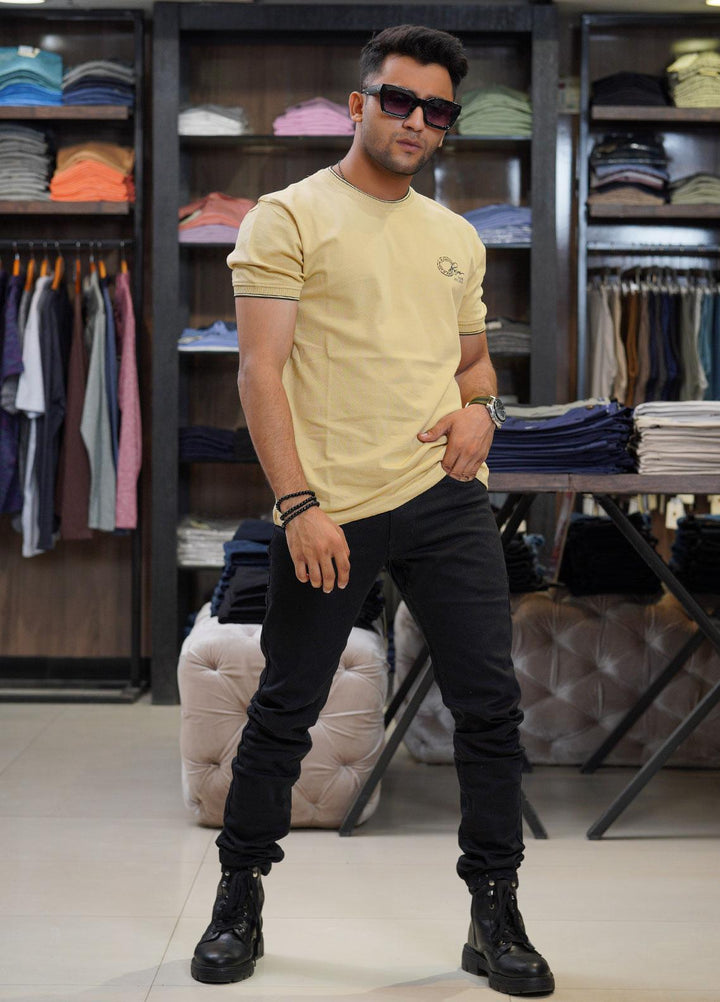 Sanaulla Exclusive Range Cotton Polo for Men - D-6238 Fawn