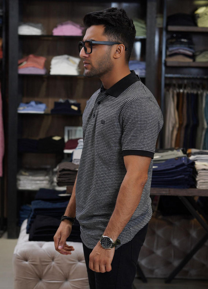 Sanaulla Exclusive Range Cotton Polo for Men - D-6315 Black