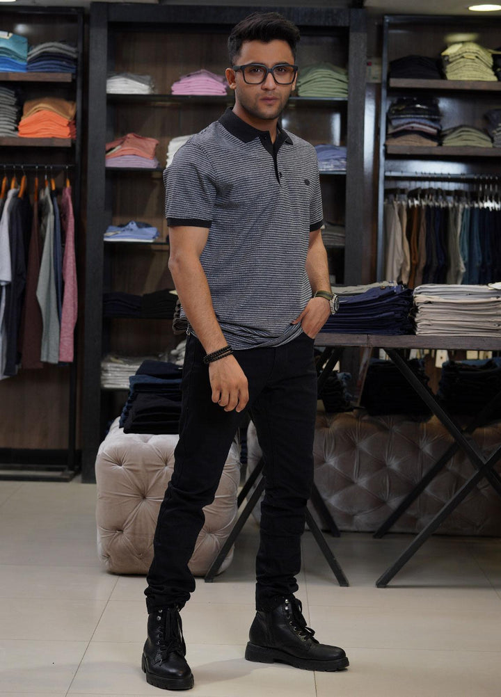 Sanaulla Exclusive Range Cotton Polo for Men - D-6315 Black