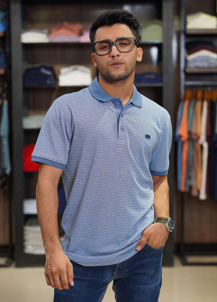 Sanaulla Exclusive Range Cotton Polo for Men - D-6315 light Blue
