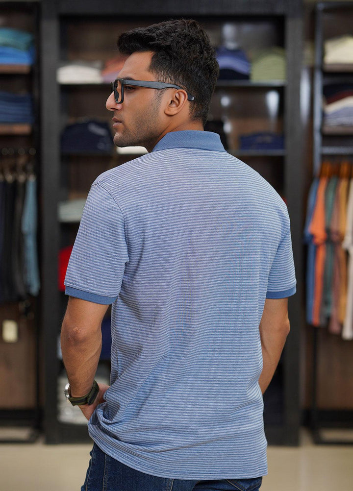 Sanaulla Exclusive Range Cotton Polo for Men - D-6315 light Blue