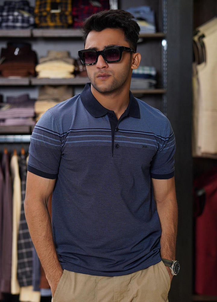 Sanaulla Exclusive Range Cotton Polo for Men - D-6367 Blue