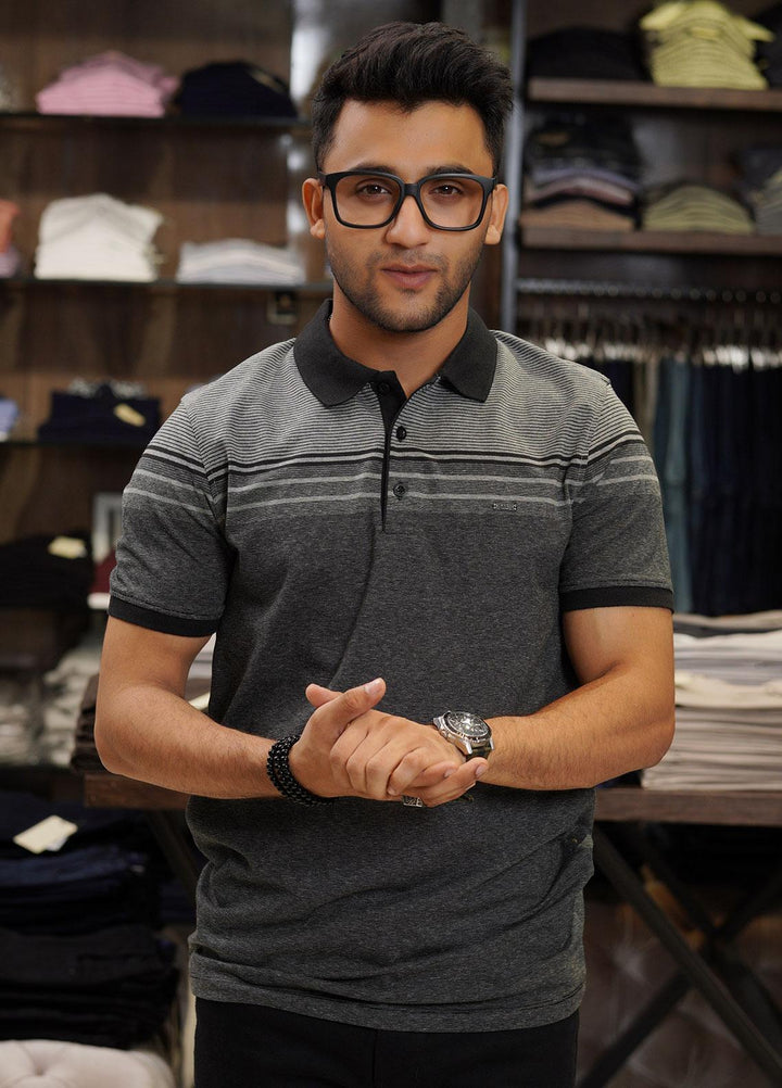 Sanaulla Exclusive Range Cotton Polo for Men - D-6367 Grey