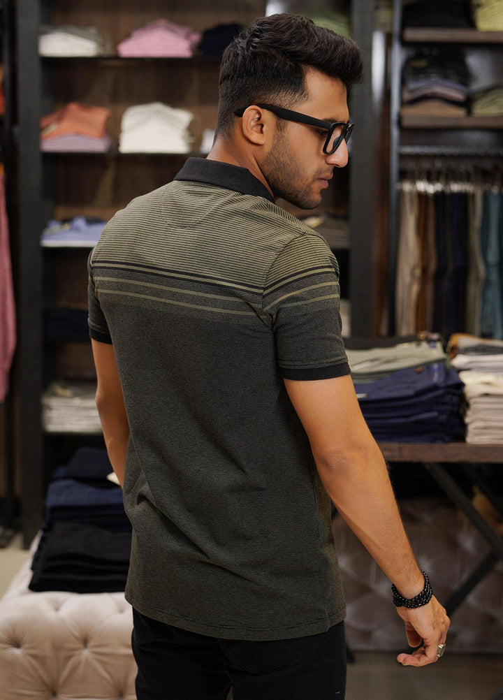 Sanaulla Exclusive Range Cotton Polo for Men - D-6367 Mehandi
