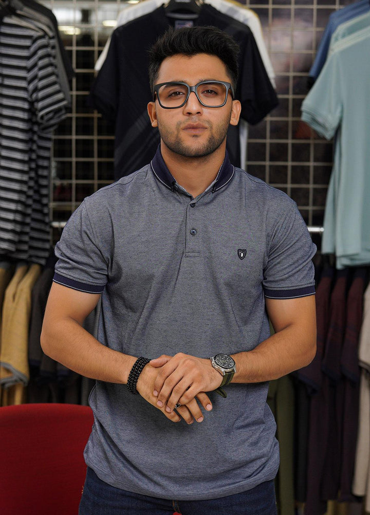 Sanaulla Exclusive Range Cotton Polo for Men - D-6371 Blue