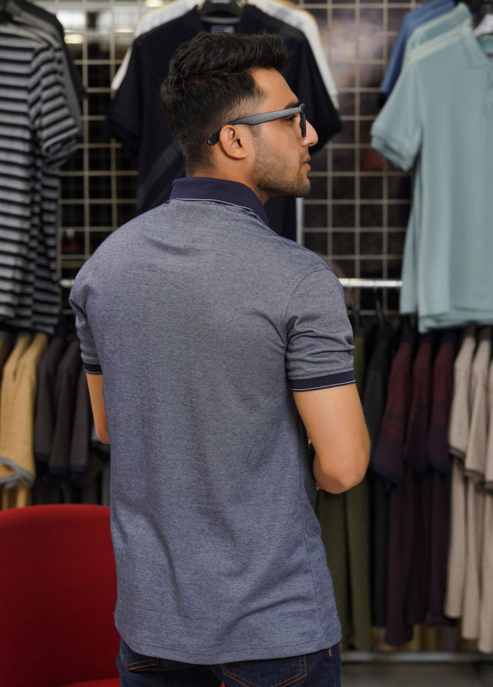 Sanaulla Exclusive Range Cotton Polo for Men - D-6371 Blue