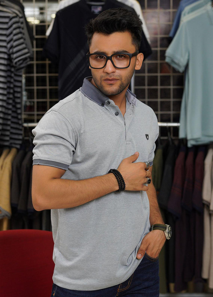 Sanaulla Exclusive Range Cotton Polo for Men - D-6371 Grey