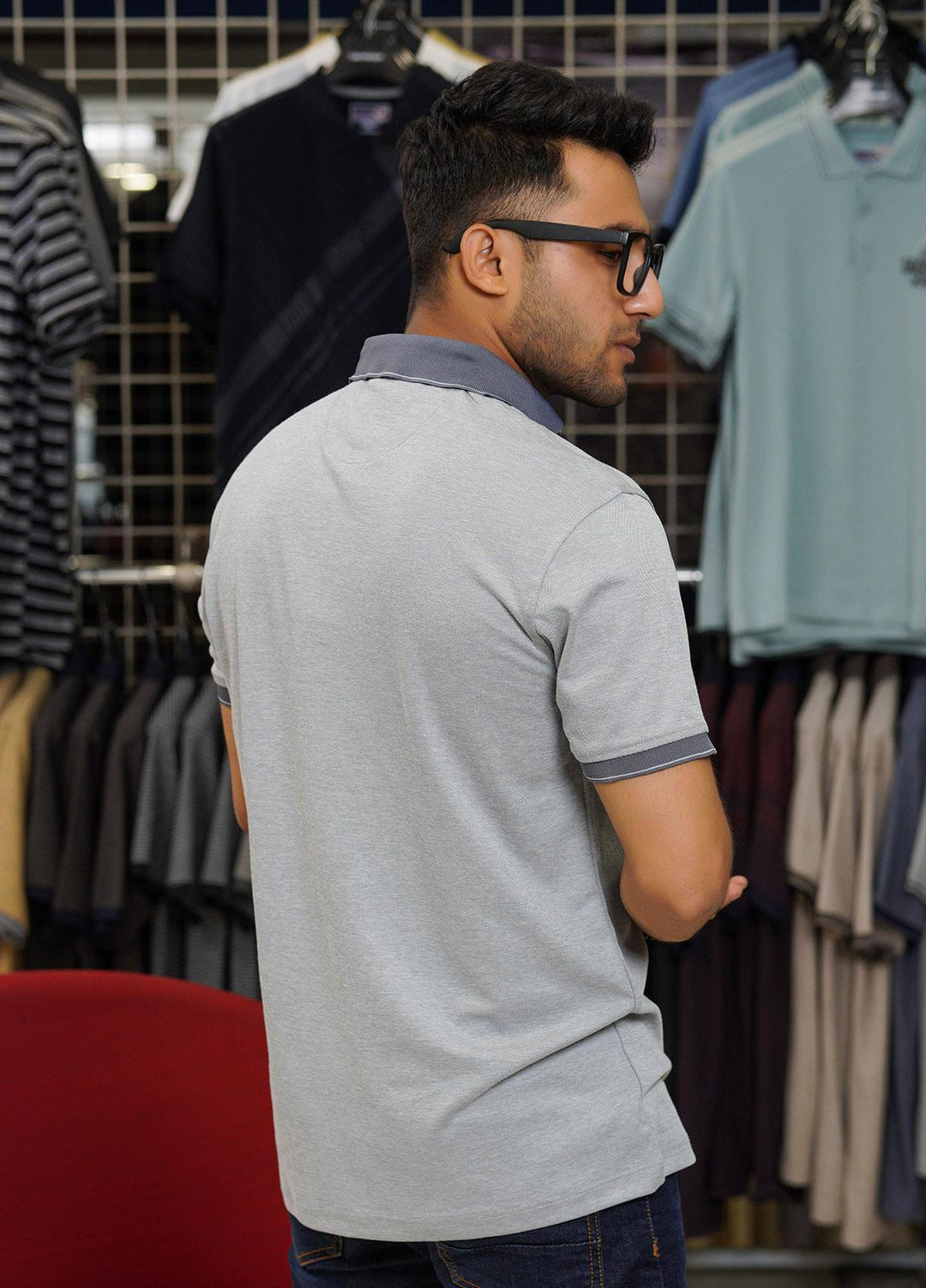 Sanaulla Exclusive Range Cotton Polo for Men - D-6371 Grey