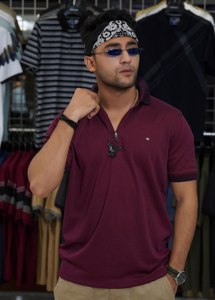 Sanaulla Exclusive Range Cotton Polo for Men - D-6439 Maroon