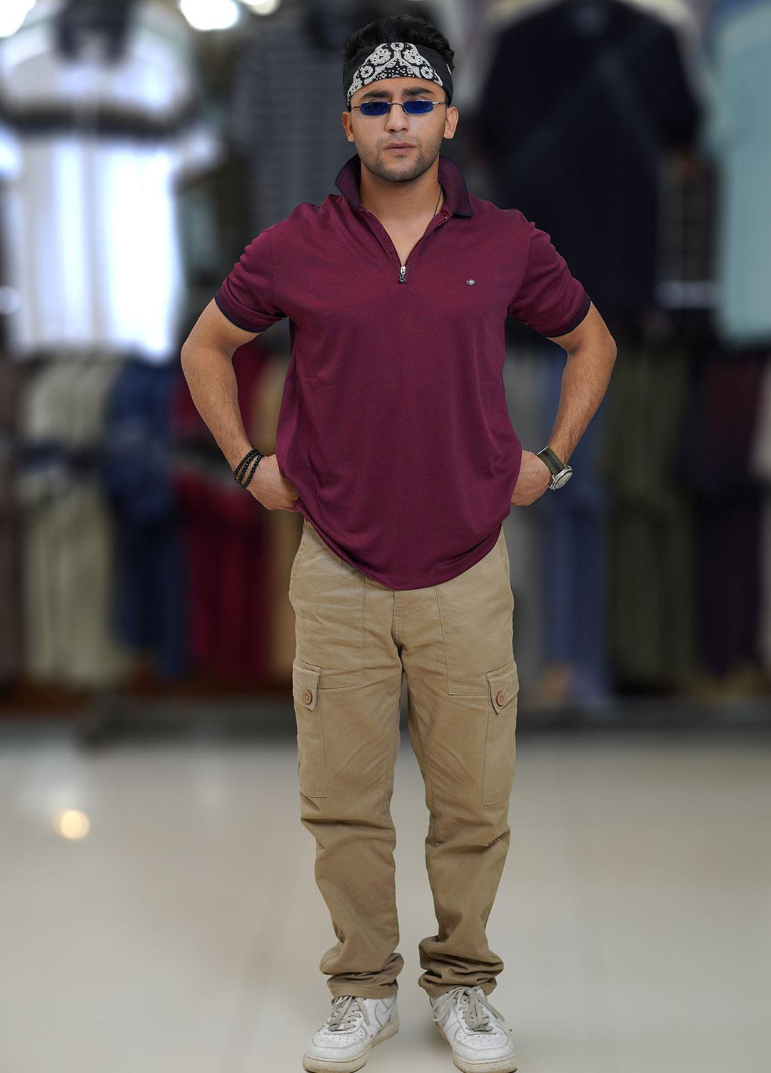 Sanaulla Exclusive Range Cotton Polo for Men - D-6439 Maroon