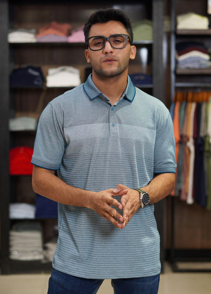 Sanaulla Exclusive Range Cotton Polo for Men - D-6461 Teal
