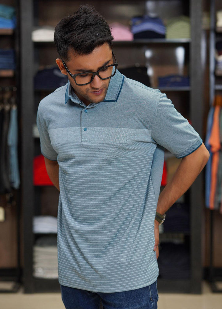 Sanaulla Exclusive Range Cotton Polo for Men - D-6461 Teal
