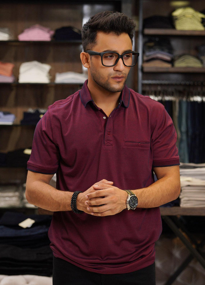 Sanaulla Exclusive Range Cotton Polo for Men - D-6551 Maroon
