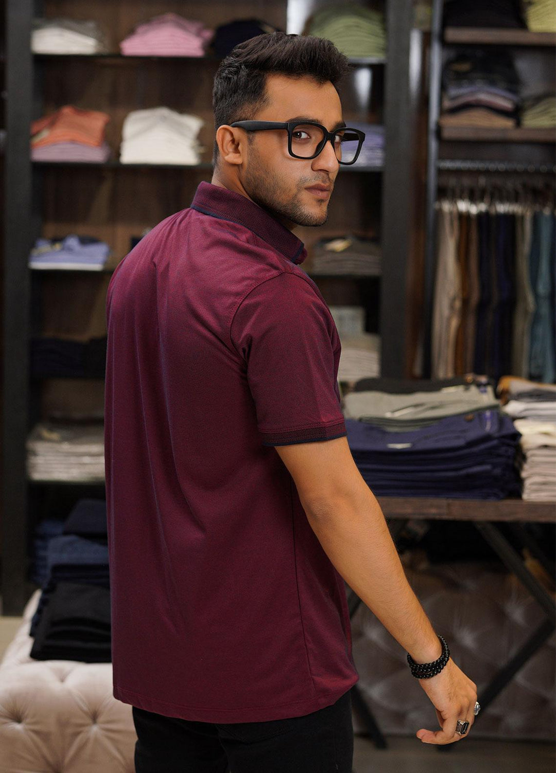 Sanaulla Exclusive Range Cotton Polo for Men - D-6551 Maroon