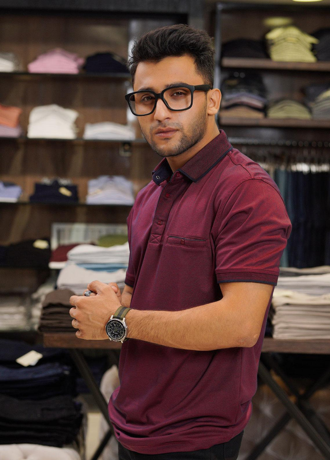 Sanaulla Exclusive Range Cotton Polo for Men - D-6551 Maroon