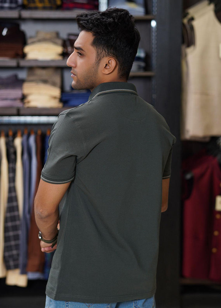 Sanaulla Exclusive Range Cotton Polo for Men - D-6565 Green