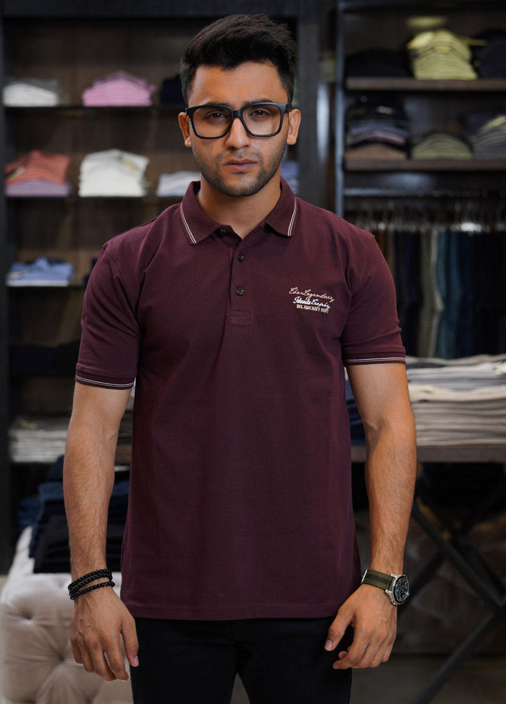 Sanaulla Exclusive Range Cotton Polo for Men - D-6565 Maroon