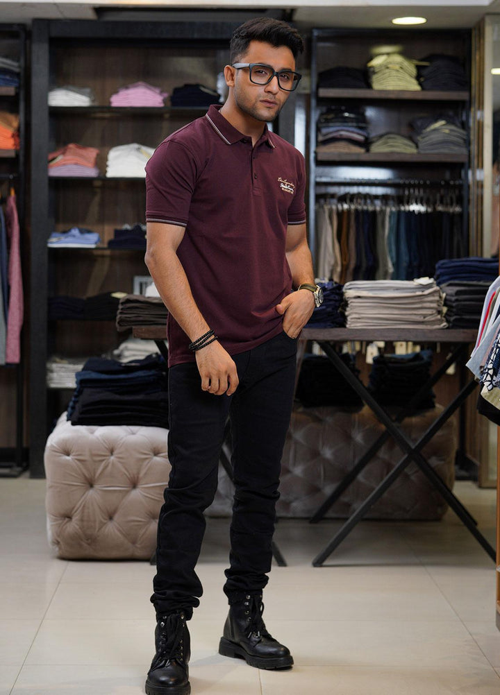 Sanaulla Exclusive Range Cotton Polo for Men - D-6565 Maroon