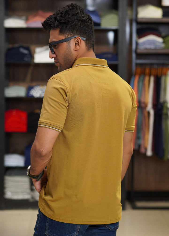 Sanaulla Exclusive Range Cotton Polo for Men - D-6565 Mustard